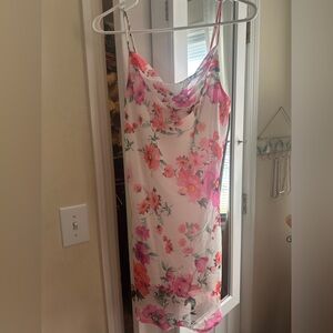 Altar'd State Pink and White Floral Midi Dress